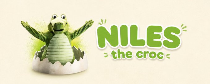 Niles the Croc hatching from an egg